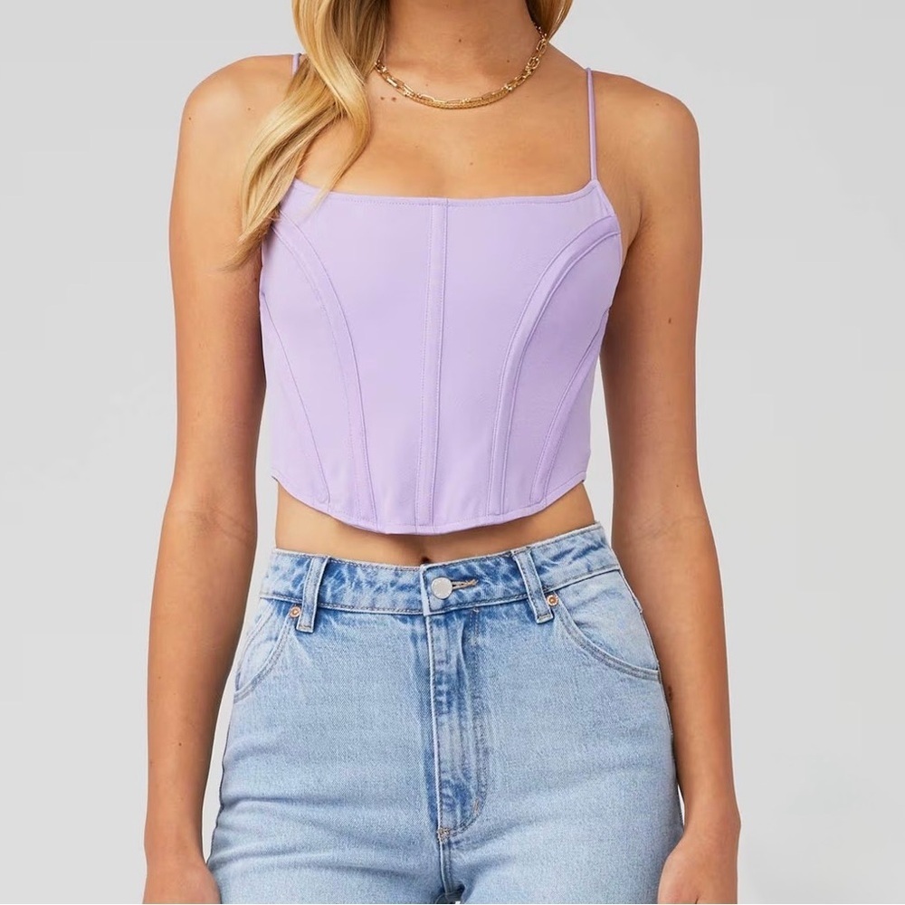 Rare London Rouleau Corset Top in lilac NWOT